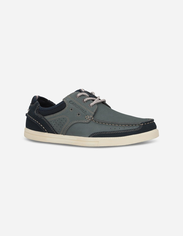 Zapatos Náuticos Hombre 24 Flex Cuero Muelle Azul