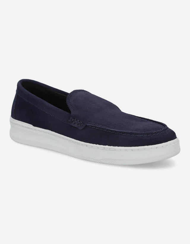 Zapatillas Slip-On Hombre Cuero Murren-4-67 Azul