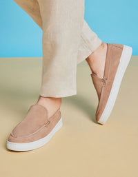 Zapatillas Hombre Slip-On Cuero Murren-4-67 Taupé