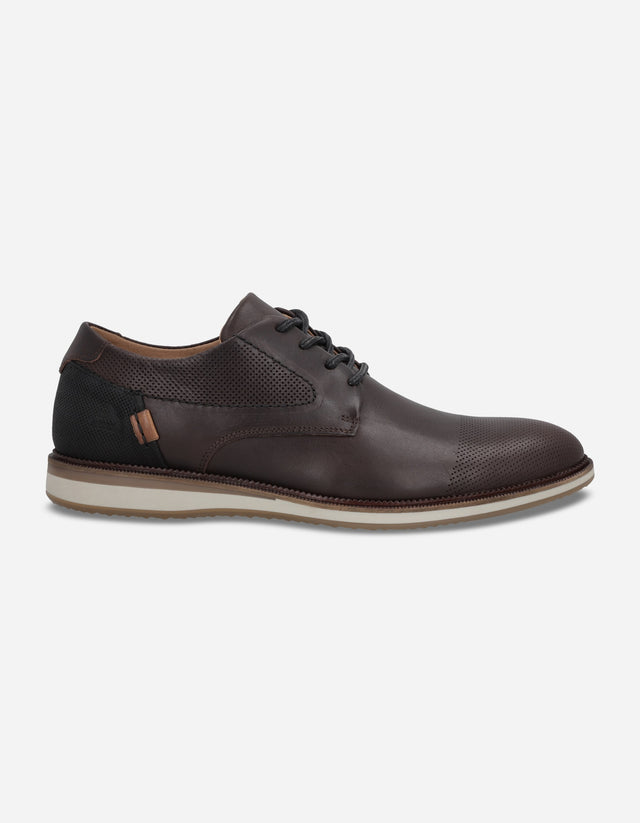 Zapatos Formal Casual Hombre Cuero Detalle Perforacionesnox-0-32 Café Bullboxer