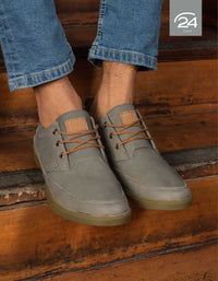 Zapatillas Urbanas Hombre Cuero 24 Flex Oporto-0-01-Gris