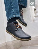 ZAPATILLAS HOMBRE CUERO CAÑA ALTA OPORTO-6-06-NEGRO