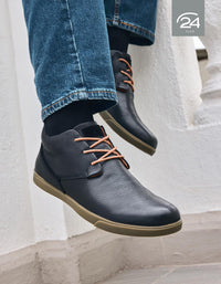 ZAPATILLAS HOMBRE CUERO CAÑA ALTA OPORTO-6-06-NEGRO