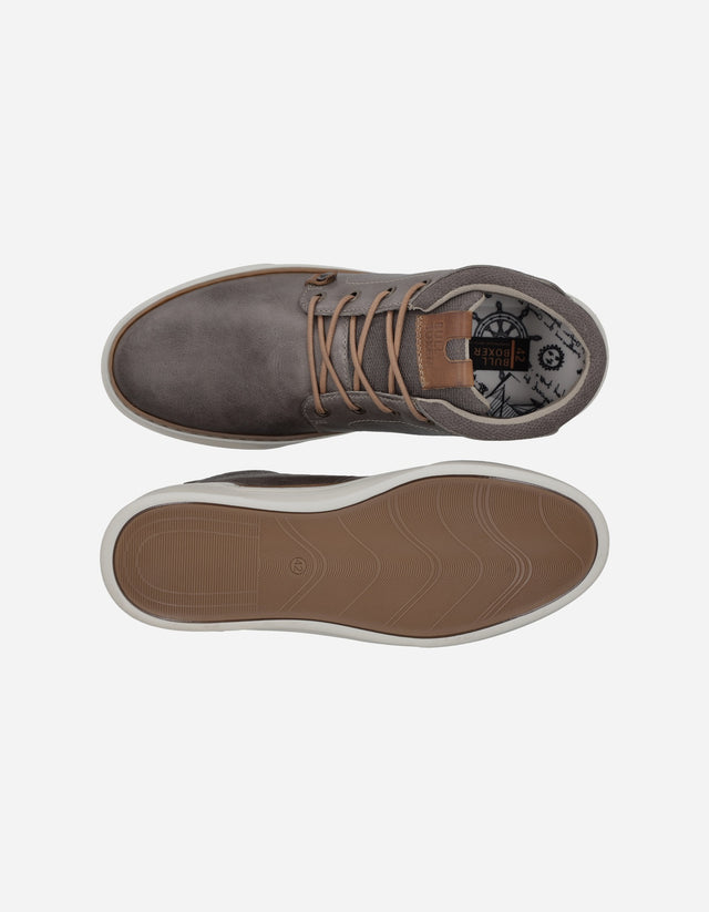 Zapatillas Hombre Caña Alta Cuero Orbit-6-10 Gris Bullboxer