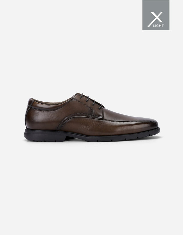 Zapatos Formal Hombre Piuma Punta Costura Café