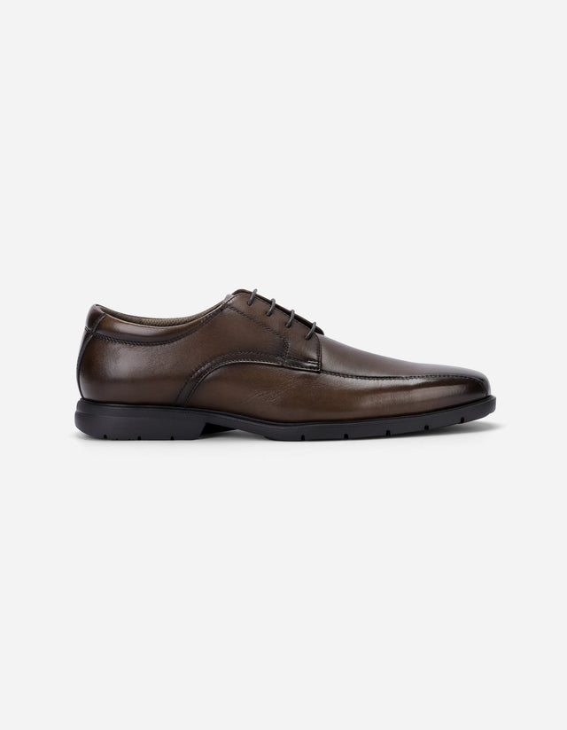 Zapatos Formal Hombre Piuma Punta Costura Café