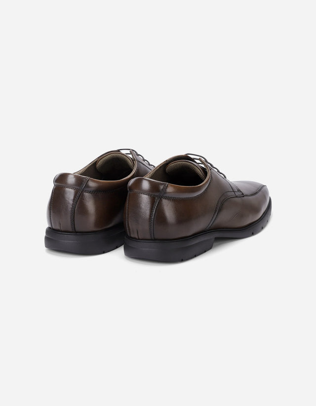 Zapatos Formal Hombre Piuma Punta Costura Café