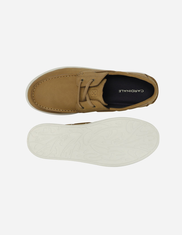 Zapatos Mocasín Náutico Hombre Cuero Portbay Brandy
