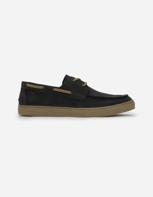 Zapatos Mocasín Náutico Hombre Cuero Portbay Negro