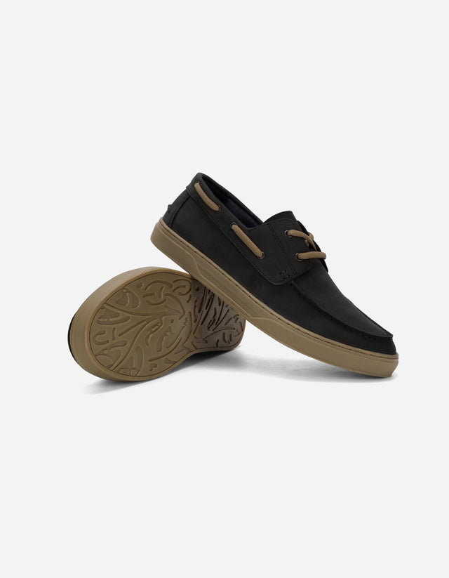 Zapatos Mocasín Náutico Hombre Cuero Portbay Negro