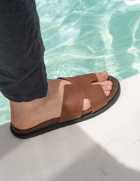 Sandalias Hombre Cuero Quinn-9-03 Brandy