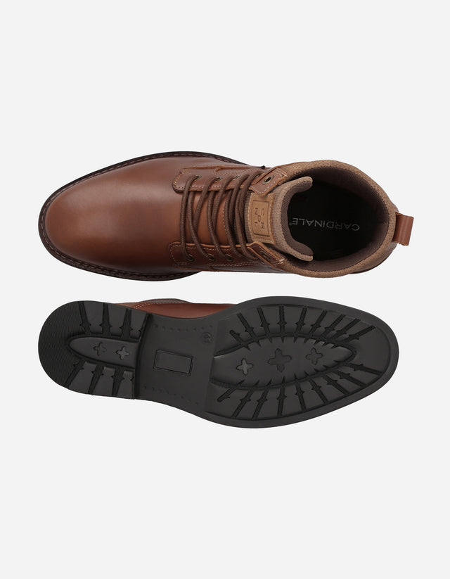Botines Casual Urbano Hombre Cuero Raven Brandy