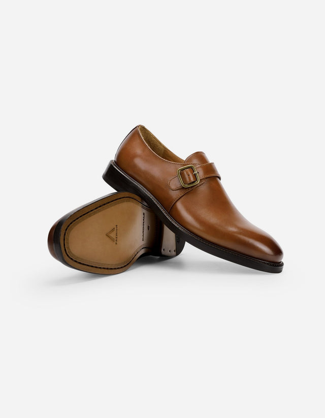 Zapatos Formal Hombre Suela De Cuero Regent-1-04 Brandy