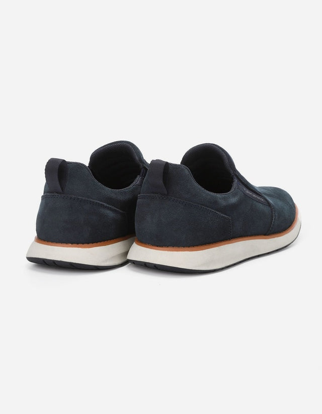 Zapatillas Hombre Slip-On Cuero Reston-3-08 Azul