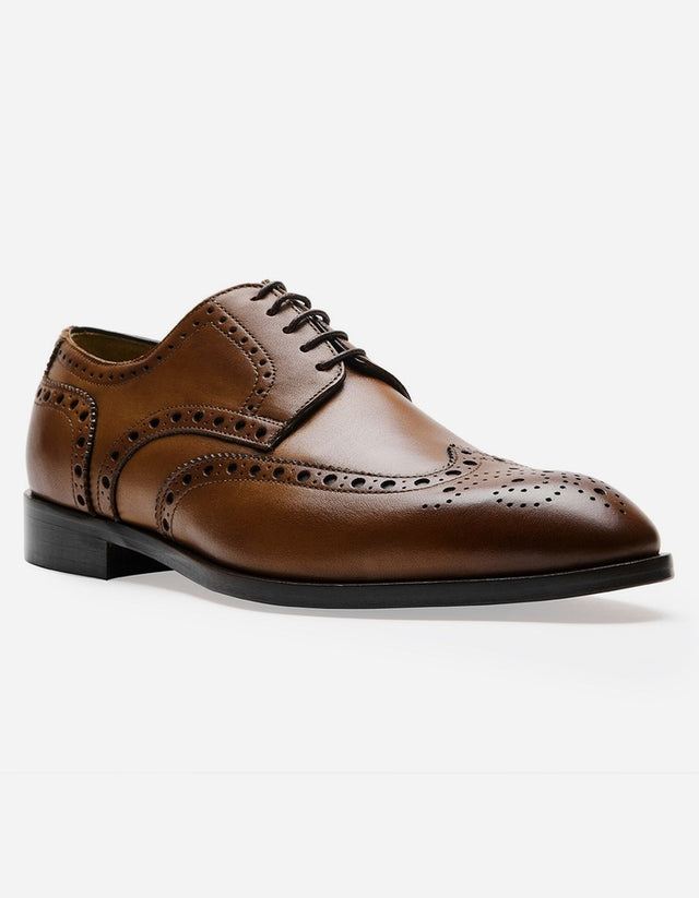 Zapatos Hombre Formales Suela Cuero Magno Senato-0-03 Brandy