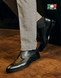 Zapatos Formales Hombre Suela Cuero Magno Senato-0-03 Negro