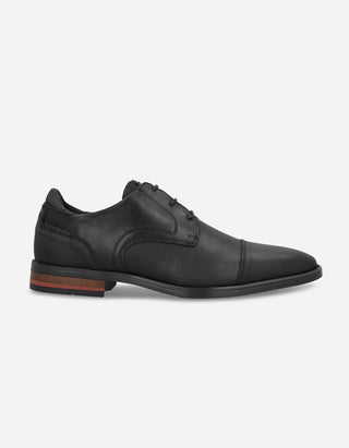 Zapatos Formal Casual Hombre Derby Cuero Con Textura Soren-0-15 Negro
