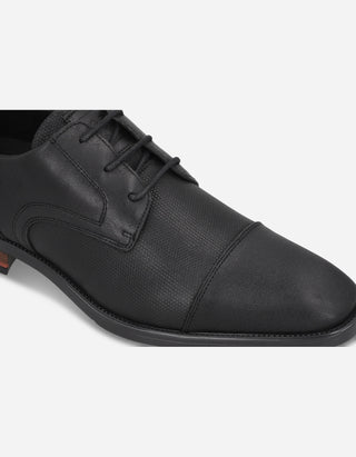 Zapatos Formal Casual Hombre Derby Cuero Con Textura Soren-0-15 Negro