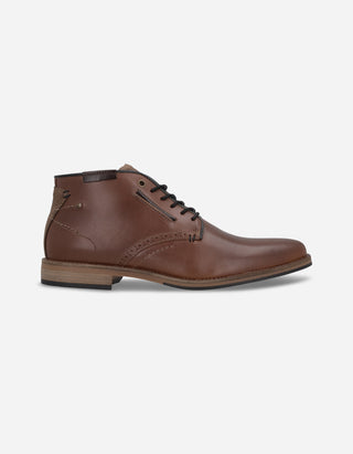 Botines Formal Casual Hombre Cuero Detalle Brogue Taron-6-23 Brandy