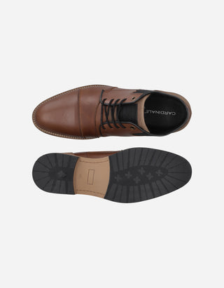 Botines Formal Casual Hombre Cuero Con Costuras Decorativas Thoren-6-24 Brandy
