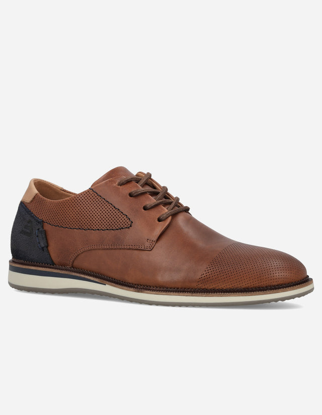 Zapatos Casual Hombre Cuero Perforado Toulouse Brandy Bullboxer