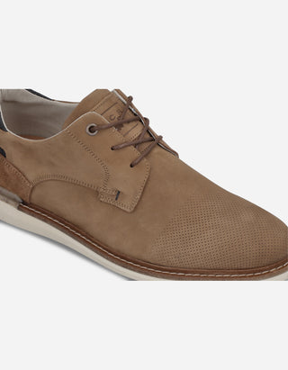 Zapatos Casual Hombre Detalle Perforaciones  Cuero Tove-0-20 Brandy