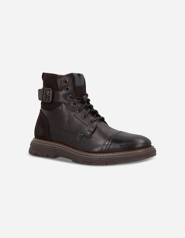 Botines Bototos Urbanos Hombre Cuero Track-6-21 Café Bullboxer