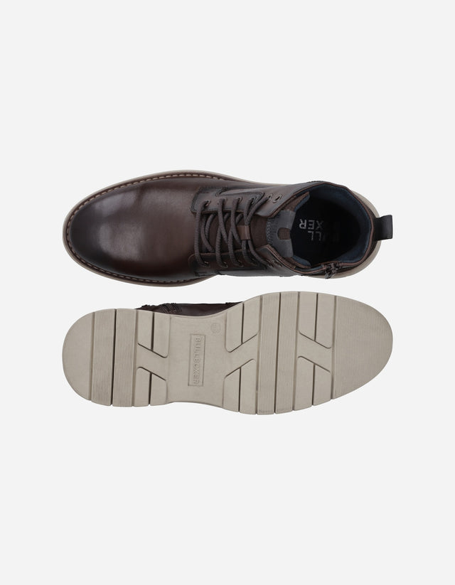 Botines Bototos Urbanos Hombre Cuero Track-6-22 Café Bullboxer