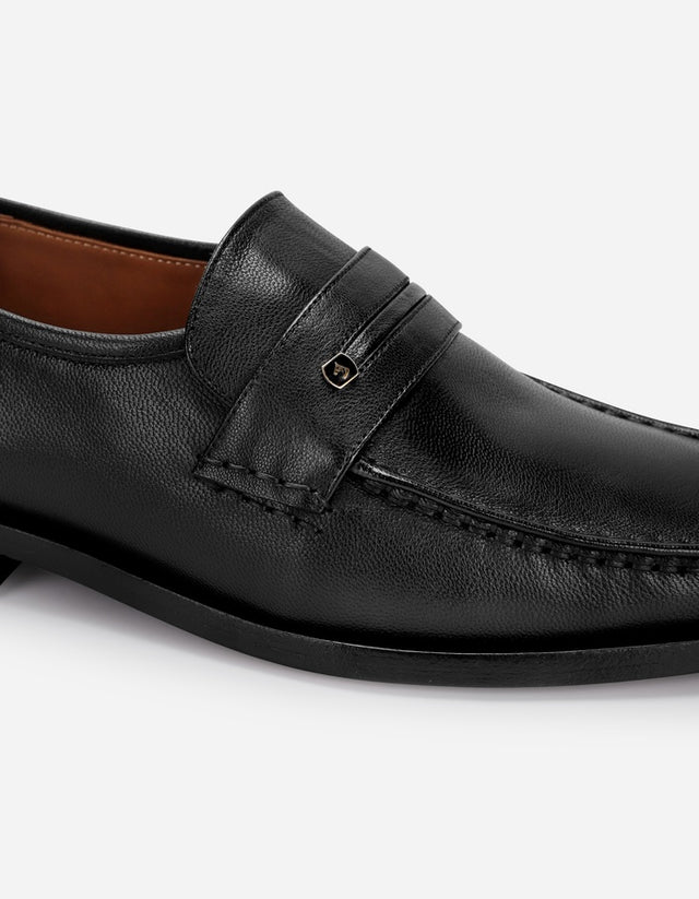 Mocasines Cuero Cabritilla Hombre Suela De Cuero Tubular Cab-3-32 Negro