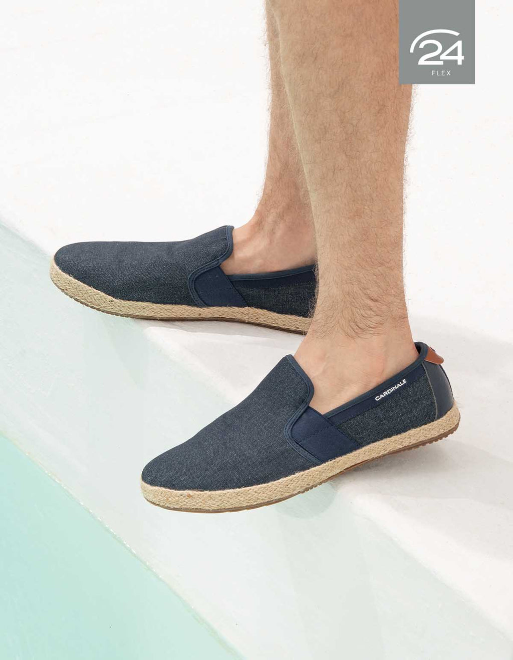 Alpargatas 24 Flex Hombre Textil Denim Vallarta Azul - 34