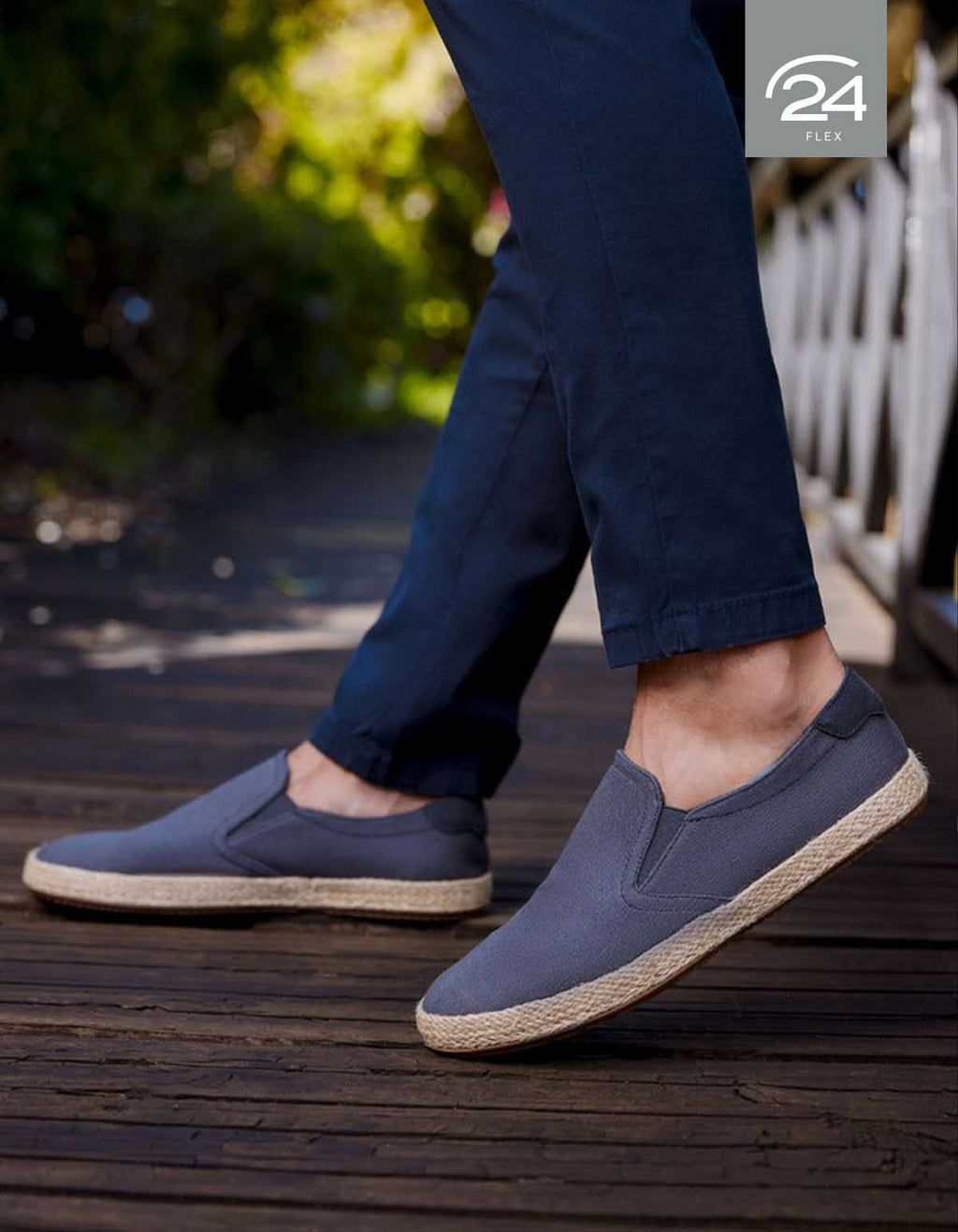 Alpargatas 24 Flex Hombre Textil Vallarta Azul - 34