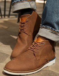 Bullboxer Botines Hombre Cuero Cordones Elasticados Varos-6-76 Brandy