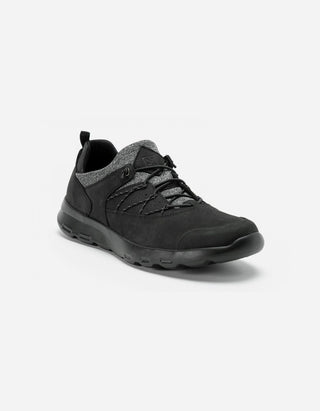 Zapatillas Hombre Cuero Y Textil Walker-0-06-Negro
