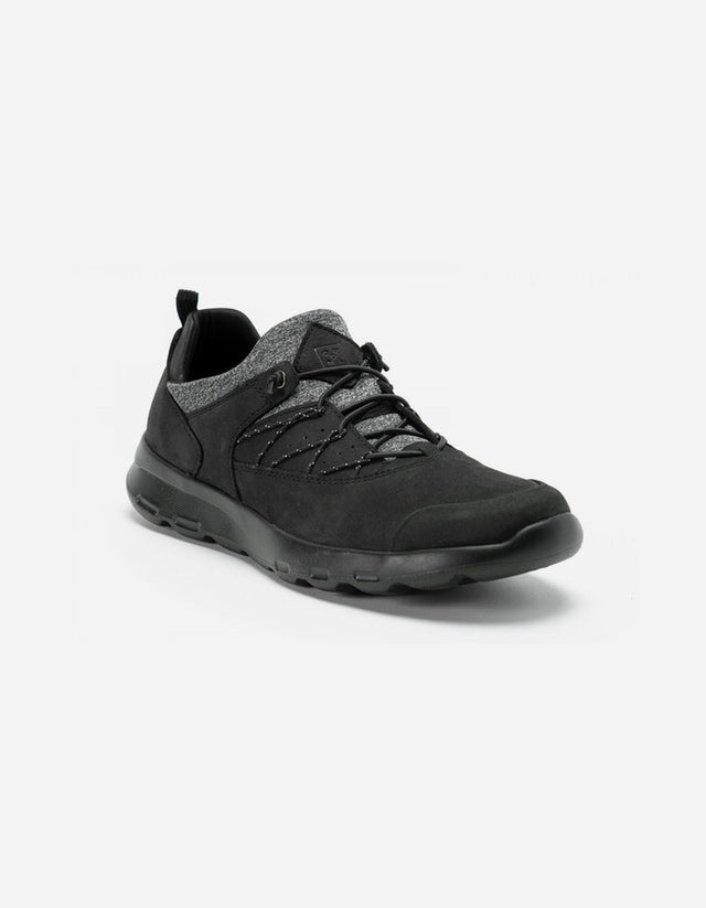 Zapatillas Hombre Cuero Y Textil Walker-0-06-Negro