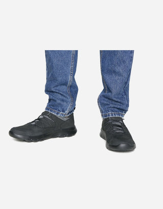 Zapatillas Hombre Cuero Y Textil Walker-0-06-Negro