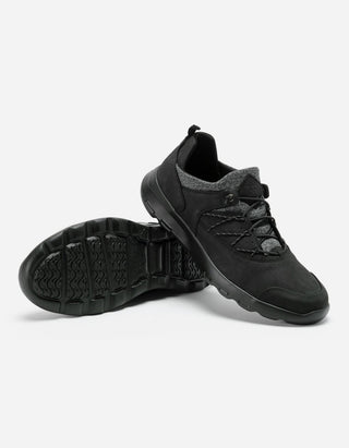 Zapatillas Hombre Cuero Y Textil Walker-0-06-Negro