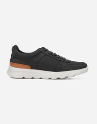 Zapatillas Hombre Cuero Y Textil Walker-0-17 Negro