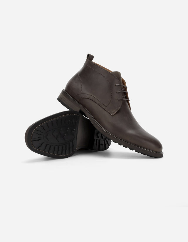 Botines Chukka Hombre Cuero Yorkford Café