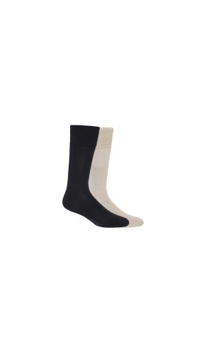 PACK 2 PARES CALCETINES BAMBOO 0200 AZUL Y BEIGE